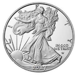 2022 s proof silver eagle, ngc pf70 uc, eagle/mountain label, with coa