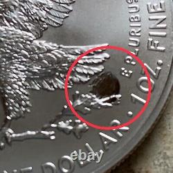 2023 $1 Silver Eagle BU Hard-To-Find Struck Through Reverse Mint Error (M604)