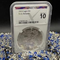 2023 $1 Silver Eagle Early Releases NGCX MS70 Rare 1 of 1,007 Spotless Mint