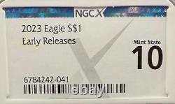 2023 $1 Silver Eagle Early Releases NGCX MS70 Rare 1 of 1,007 Spotless Mint