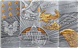 2023 Barbados American Eagle 4oz Silver Antiqued Coin Set