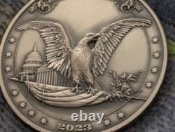 2023 Fiji $2 Black Eagle 2oz. 999 Silver Coin UHR Limited 999 Made Mint w Sleeve