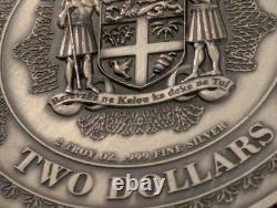 2023 Fiji $2 Black Eagle 2oz. 999 Silver Coin UHR Limited 999 Made Mint w Sleeve
