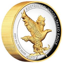 2023-P $8 Australia 5 Oz UHR WEDGE TAILED EAGLE GILT NGC PF70 First Day of Issue