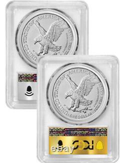 2023 Silver Eagle Set Gold Silver Foil Labels 1-2023 First Strike PCGS MS70