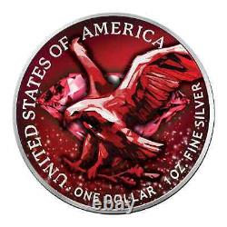 2023 U. S. Eagle Precious Gems Ruby Edition 1 oz Silver Coin Holographic Effect