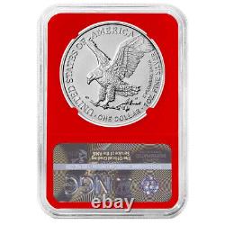 2023 (W) $1 American Silver Eagle 3pc Set NGC MS70 Trump Label Red White Blue