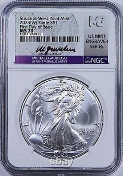 2023-W American Silver Eagle NGC MS70 FDOI Gaudioso FREE SHIP ONLY 3 LEFT