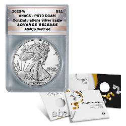 2023 W Proof $1 American Silver Eagle Congratulations Set PR70 Advanced Release