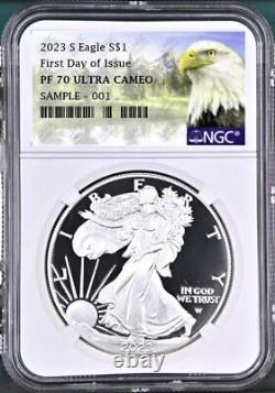 2023 s proof silver eagle ngc pf 70 uc first day of issue mtn label pre sale