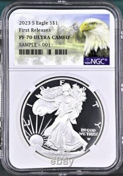 2023 s proof silver eagle ngc pf 70 uc first release mtn label pre sale