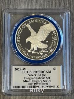 2024W- American Silver Eagle PCGS PR70DCAM Congratulations Mint Designer Damstra