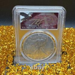 2024 $1 Silver Eagle FDOI PCGS MS70 Thomas Cleveland Signed Mint 1 of 300