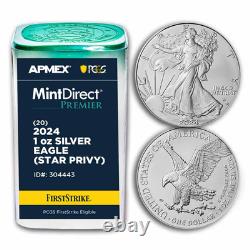 2024 1 oz Silver Eagle (Star Privy) (20-Coin MDP + PCGS FS Tube)