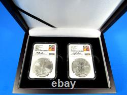 2024&25 (P) 2-Coin Set, Silver Eagle WithStar & Eagle Privies NGC Ms 70 FDOI Gaud