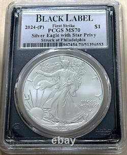 2024 ASE 1 oz Silver Eagle STAR PRIVY PCGS FS MS70 First Strike Limited 1 OF 100