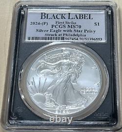2024 ASE 1 oz Silver Eagle STAR PRIVY PCGS FS MS70 First Strike Limited 1 OF 100