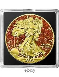 2024 American Silver Eagle 1 oz Silver Precious Gemstones Imperial Orange Topaz