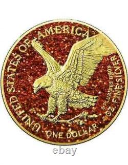 2024 American Silver Eagle 1 oz Silver Precious Gemstones Imperial Orange Topaz