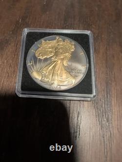 2024 American Silver Eagle 1oz Silver Ruthenium And Gold Finish/500