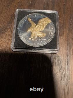 2024 American Silver Eagle 1oz Silver Ruthenium And Gold Finish/500