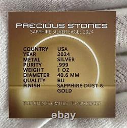 2024 American Silver Eagle Precious Stones Sapphire Dust Edition 1 oz Coin ASE