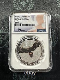 2024 Australia Wedge Tailed Eagle Colored 1 oz Silver NGC MS70 Mercanti signed