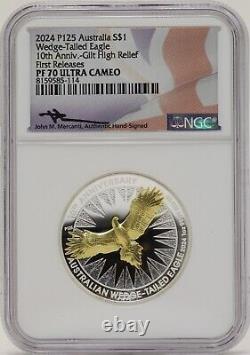 2024 Australia Wedge Tailed Eagle Gilt 1 Oz Silver NGC PF70 Mercanti JP739