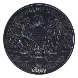 2024 Chad 2 oz Silver Black Eagle High Relief Coin. 999 RARE ONLY 1,000 MINTED