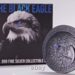 2024 Chad 2 oz Silver Black Eagle High Relief Coin. 999 RARE ONLY 1,000 MINTED