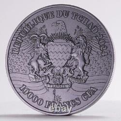 2024 Chad 2 oz Silver Black Eagle High Relief Coin. 999 RARE ONLY 1,000 MINTED