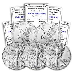 2024 Lot of (5) 1 Oz American Silver Eagle Coins Brilliant Uncirculated