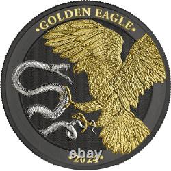 2024 Malta Golden Eagle 1 oz Silver Limited Edition Gilded Coin Mintage of 1000