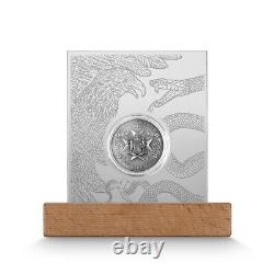 2024 Malta Golden Eagle 2 oz Antiqued & Colored Silver High Relief Mintage 500