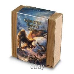 2024 Malta Golden Eagle 2 oz Antiqued & Colored Silver High Relief Mintage 500