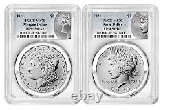 2024 Morgan and Peace Silver Dollar 2 Coin Set PCGS MS70 FIRST STRIKE