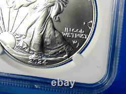 2024 (P) 2-Coin Set, Silver Eagle WithStar Privy NGC Ms 70/69 FDOI Gaudioso Sig