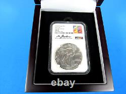 2024 (P) American Silver Eagle With 5-Star Privy NGC Ms 70 FDOI, M. Gaudioso Signed