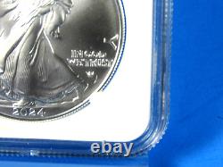2024 (P) American Silver Eagle With 5-Star Privy NGC Ms 70 FDOI, M. Gaudioso Signed