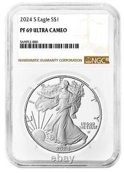 2024 S 1oz Silver Eagle Proof NGC PF69 Ultra Cameo Brown Label