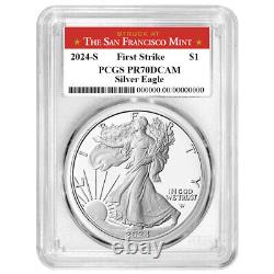 2024-S Proof $1 American Silver Eagle PCGS PR70DCAM FS San Francisco Label