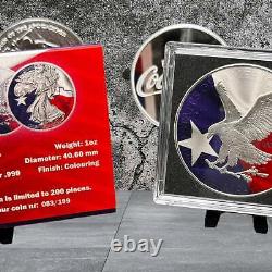 2024 Silver Eagle Colorized. 999 Silver Coin 1oz I Stand With Texas