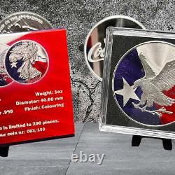2024 Silver Eagle Colorized. 999 Silver Coin 1oz I Stand With Texas