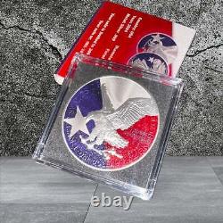 2024 Silver Eagle Colorized. 999 Silver Coin 1oz I Stand With Texas