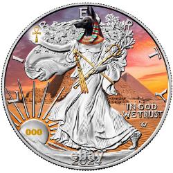 2024 Silver Eagle Egyptian Anubis Edition Colorized 1oz. 999 Silver Coin