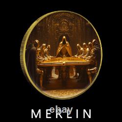 2024 Silver Eagle Merlin Gold Gild and Colorized 1oz. 999 Silver Coin