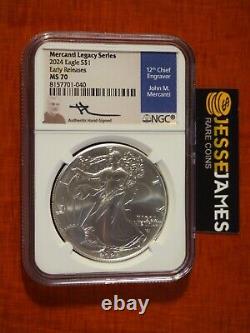 2024 Silver Eagle Ngc Ms70 Mercanti Signed Early Releases Legacy Series Label