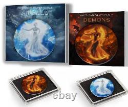 2024 Silver Eagles 2-1oz Colorized Angels & Demons Pair of. 999 Sillver Coins