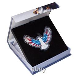 2024 Solomon Islands 2 oz. 9999 Fine Silver America the Free Bald Eagle $5 Coin