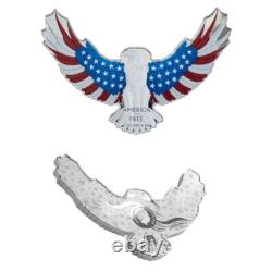 2024 Solomon Islands 2 oz. 9999 Fine Silver America the Free Bald Eagle $5 Coin